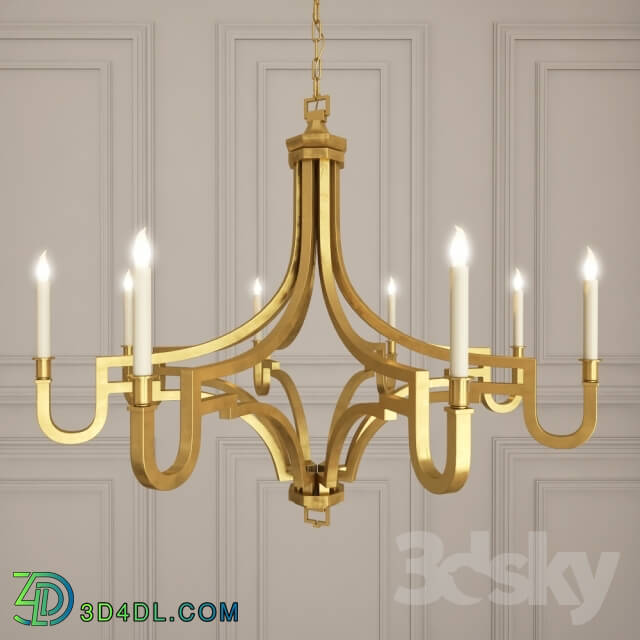 Ceiling light - Visual Comfort EF Chapman Mykonos 8 Light Chandelier in Antique-Burnished Brass CHC1561AB