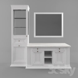 Bathroom furniture - Cupboard and a glass container for bathroom Stylish kitchen 