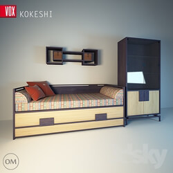 Bed - bed_ shelf_ bookcase Kokeshi VOX 
