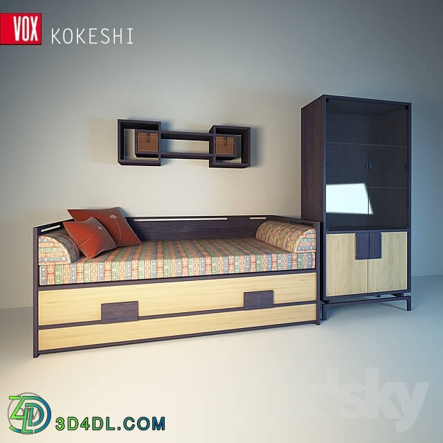 Bed - bed_ shelf_ bookcase Kokeshi VOX