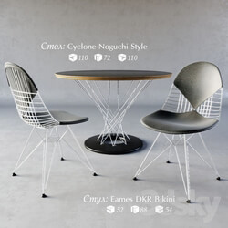 Table _ Chair - Cyclone Noguchi _ Eames DKR Bikini 