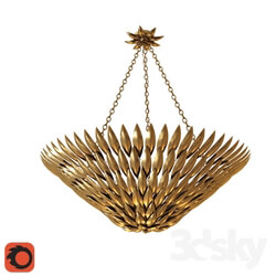 Ceiling light - Broche 8 Lights Antique Gold Chandeler 