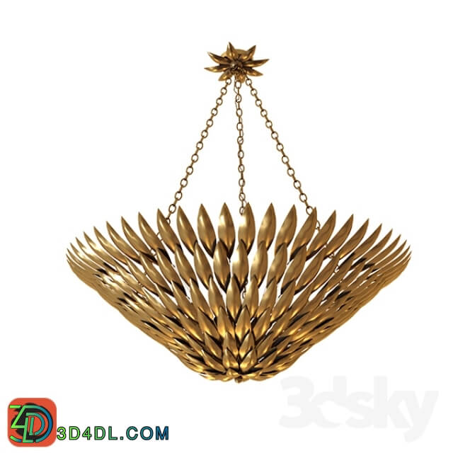 Ceiling light - Broche 8 Lights Antique Gold Chandeler