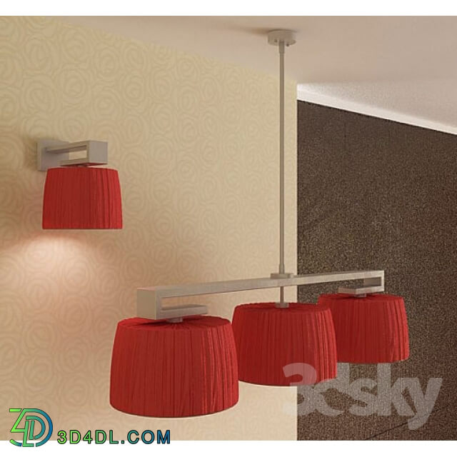 Ceiling light - chandelier and wall brackets