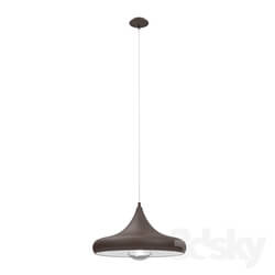 Ceiling light - 94892 Suspension CORETTO 3_ 1x60W _E27__ Ø400_ steel_ dark brown_ beige 