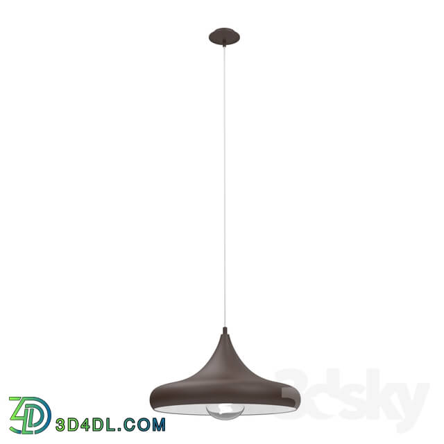 Ceiling light - 94892 Suspension CORETTO 3_ 1x60W _E27__ Ø400_ steel_ dark brown_ beige