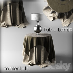 Table - Table lamp with a tablecloth 