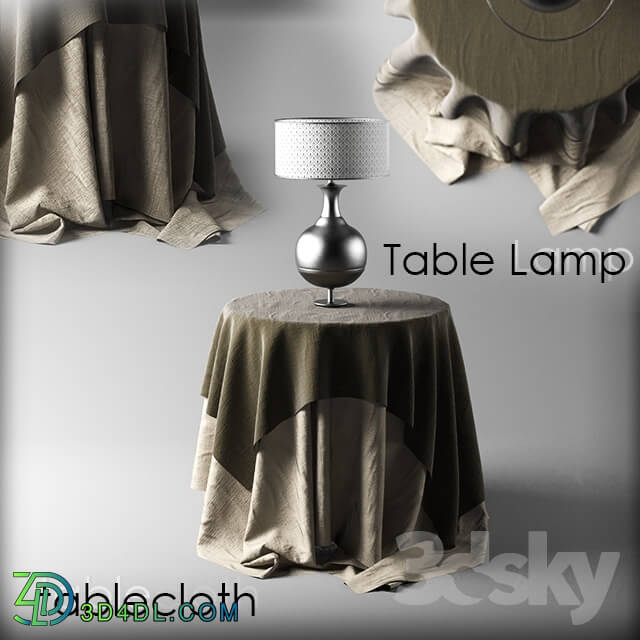 Table - Table lamp with a tablecloth