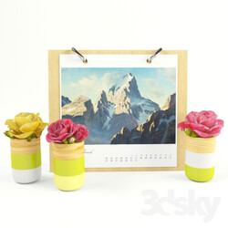 Other decorative objects - Calendar with flowers 