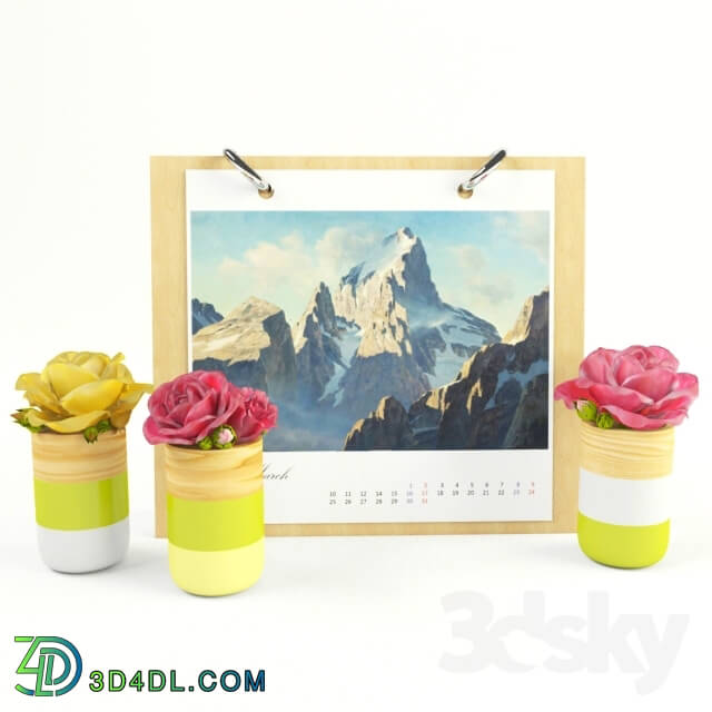 Other decorative objects - Calendar with flowers