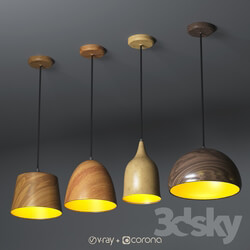 Ceiling light - Wooden pendant lights 