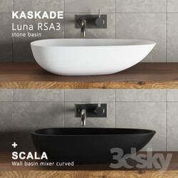 Wash basin - Kaskade Luna RSA3 _ Scala wall basin mixer curved 