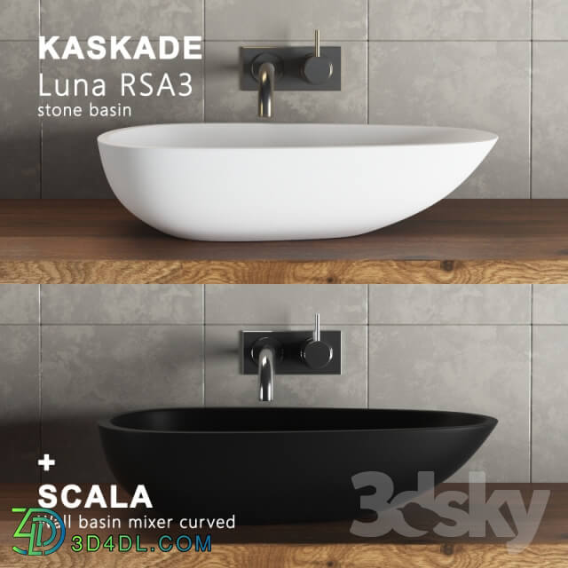 Wash basin - Kaskade Luna RSA3 _ Scala wall basin mixer curved