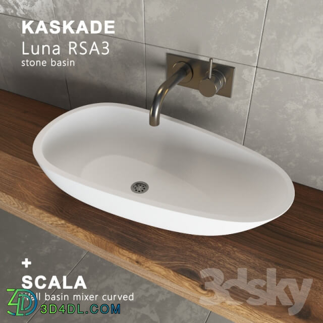 Wash basin - Kaskade Luna RSA3 _ Scala wall basin mixer curved