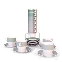 Tableware - Set of 6 cups with saucers Ombre 