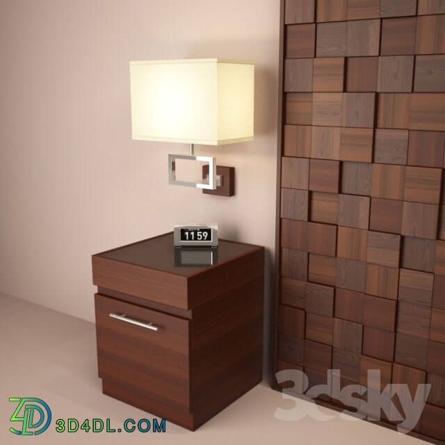 Other - Panel with bedside tables and lamps