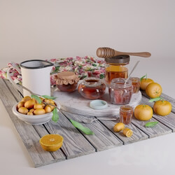 Other kitchen accessories - Mandarins_ jars of honey and jam 