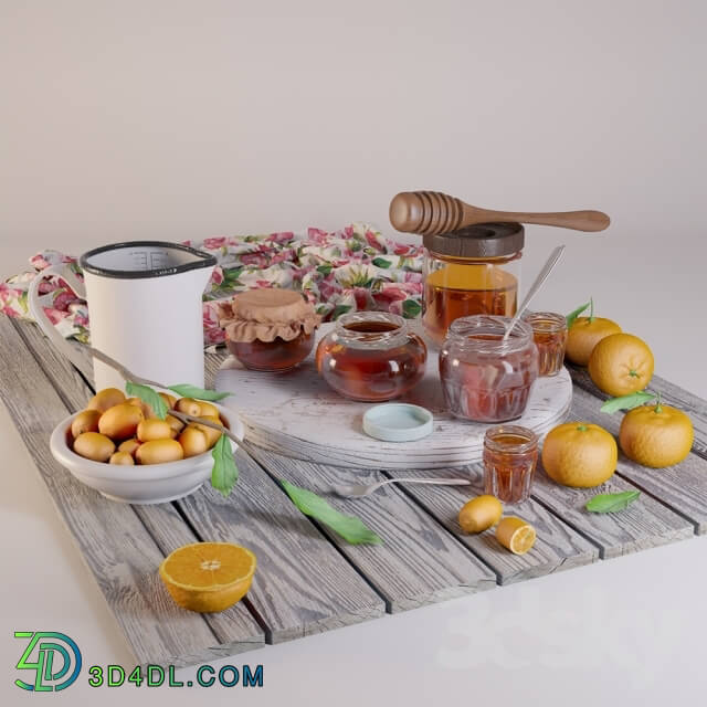 Other kitchen accessories - Mandarins_ jars of honey and jam