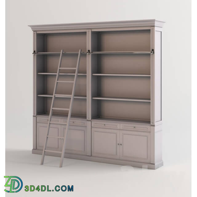 Wardrobe _ Display cabinets - Library with stairs