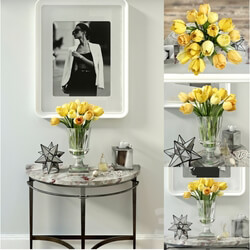 Decorative set - Decorative set with yellow tulips 
