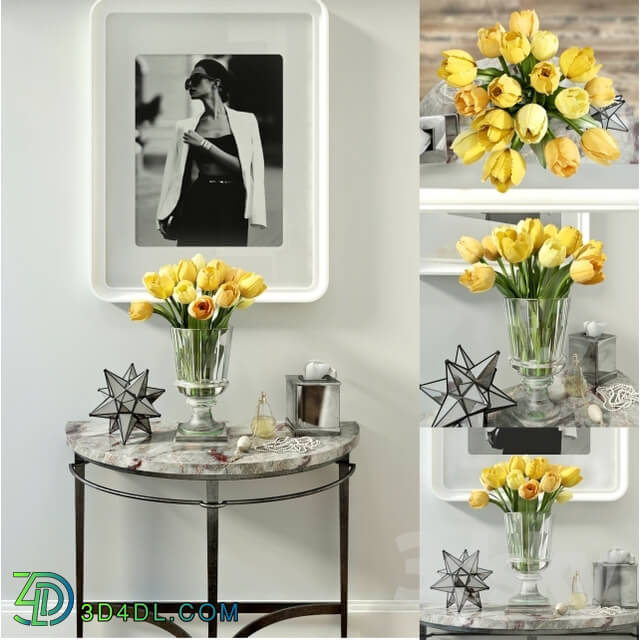 Decorative set - Decorative set with yellow tulips