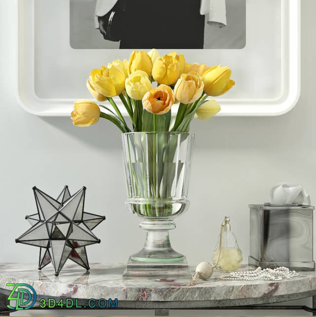 Decorative set - Decorative set with yellow tulips