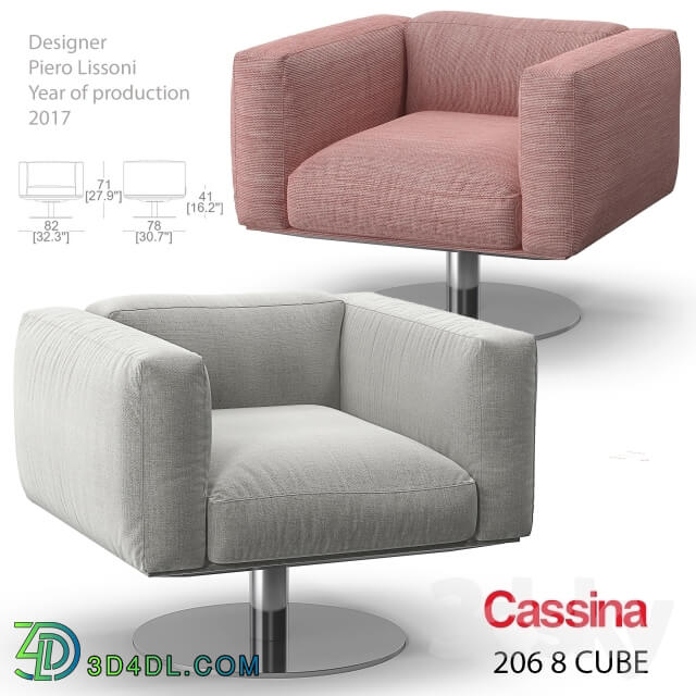 Arm chair - Cassina 206 8 Cube armchair