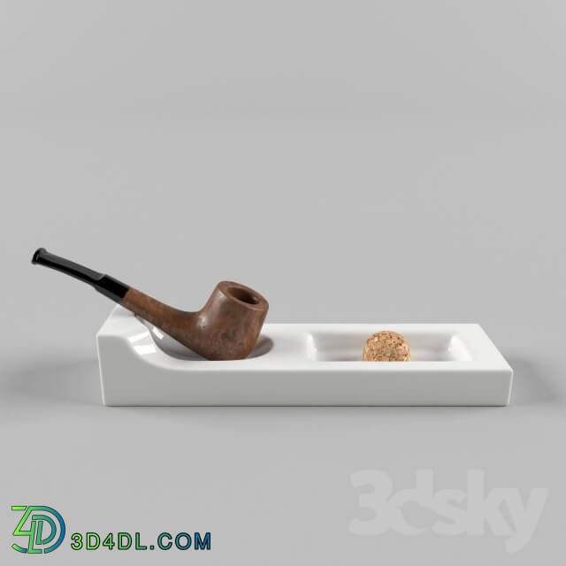 Other decorative objects - Model of a pipe with a stand and an ashtray
