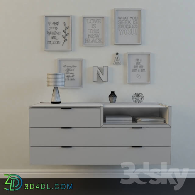 Sideboard _ Chest of drawer - Decorative set