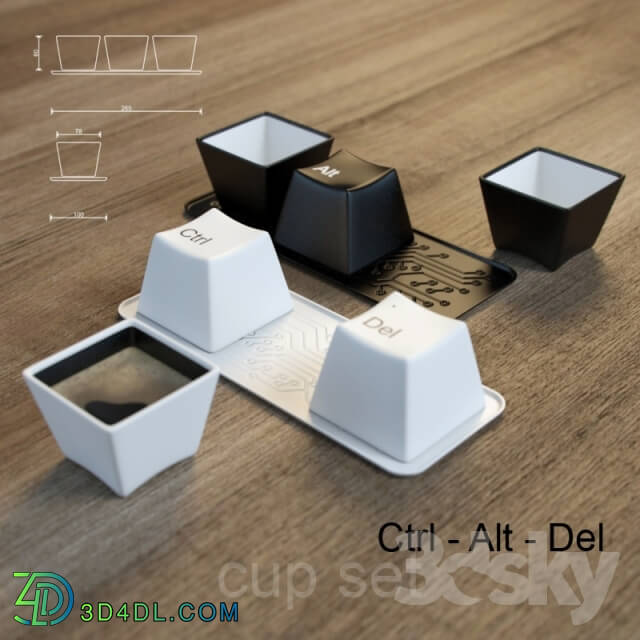 Tableware - A set of cups _quot_CTRL-ALT-DEL_quot_