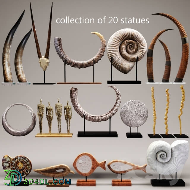 Decorative set - collection of 20 statues