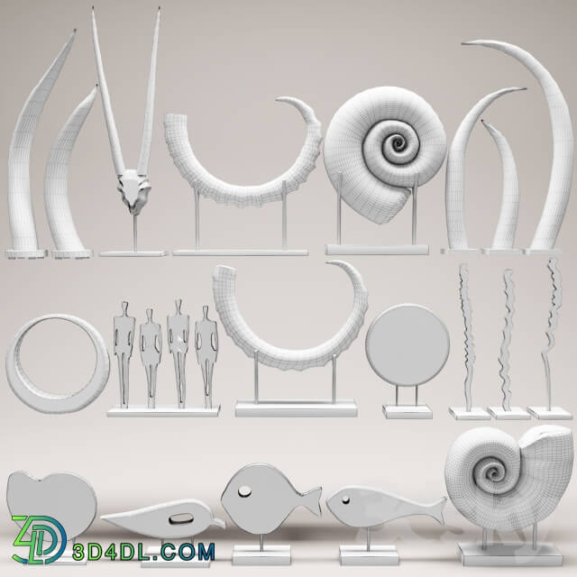 Decorative set - collection of 20 statues
