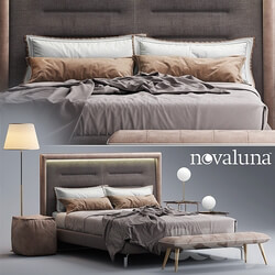 Bed - Bed Novaluna QUEEN Fabric bed 