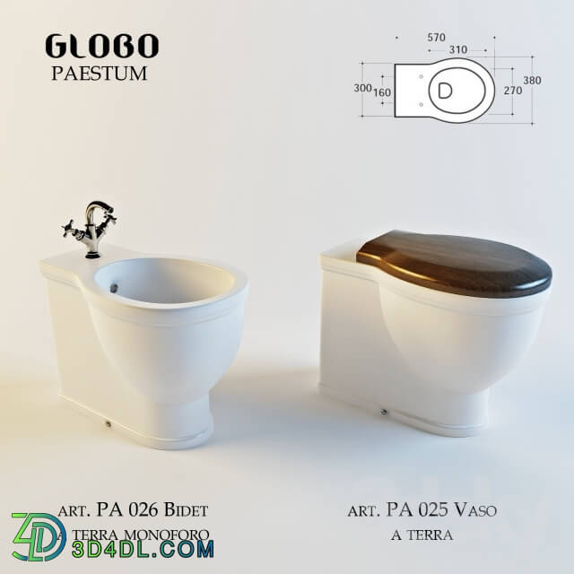Toilet and Bidet - Ceramica Globo Paestum