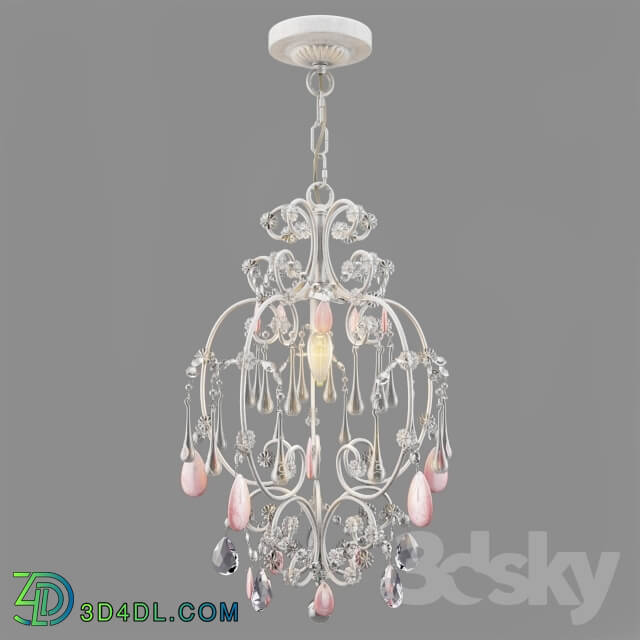 Ceiling light - CERISE PINK QUARTZ CHANDELIER