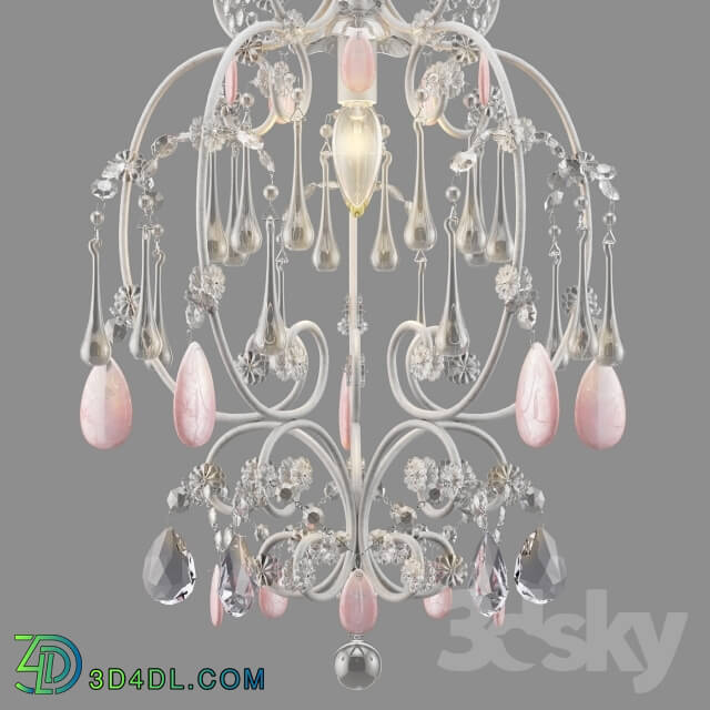 Ceiling light - CERISE PINK QUARTZ CHANDELIER