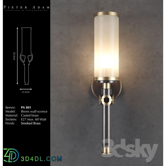 Wall light - Pieter Adam Bronx Wall-Sconce PA 801