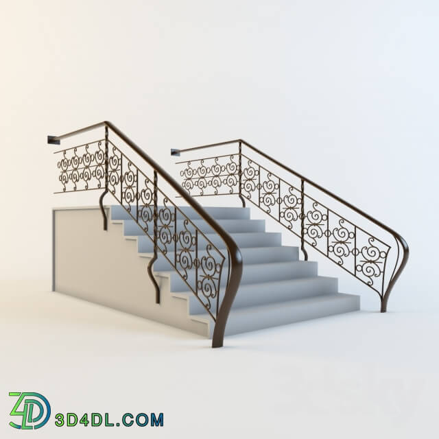 Staircase - Wrought iron railings