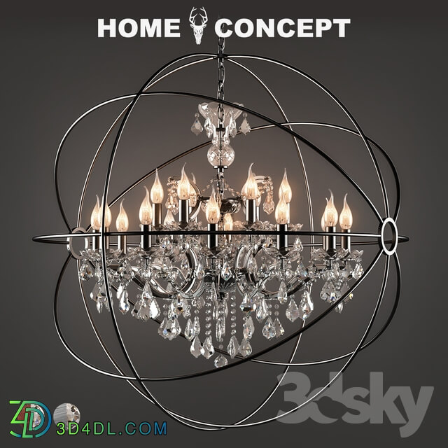 Ceiling light - OM Chandelier Crystal with a gyroscope medium_ Gyro Crystal Chandelier Medium