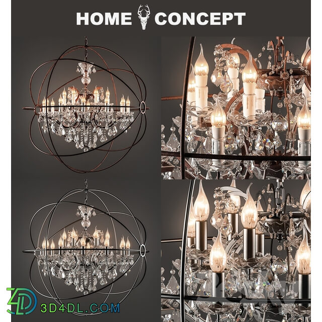 Ceiling light - OM Chandelier Crystal with a gyroscope medium_ Gyro Crystal Chandelier Medium