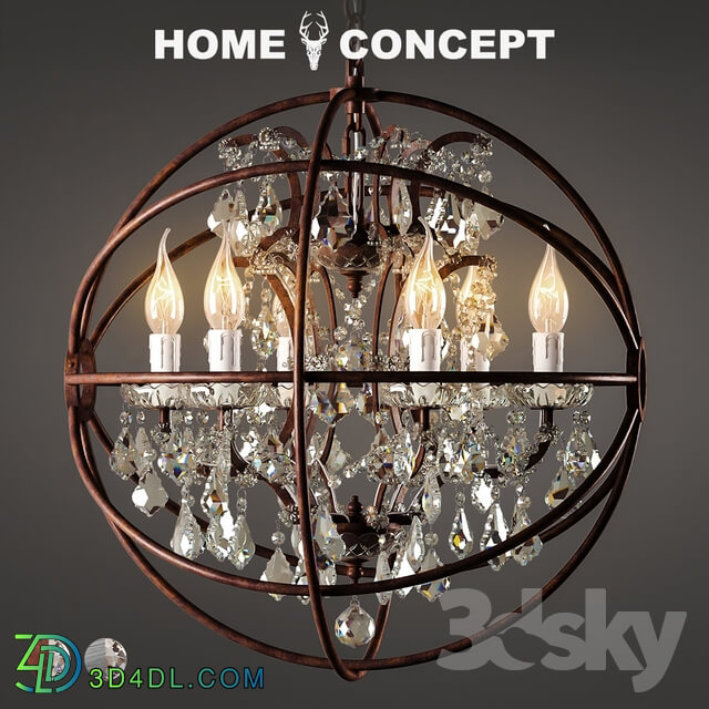 Ceiling light - OM Chandelier Crystal with gyro_ small_ Gyro Crystal Chandelier Small