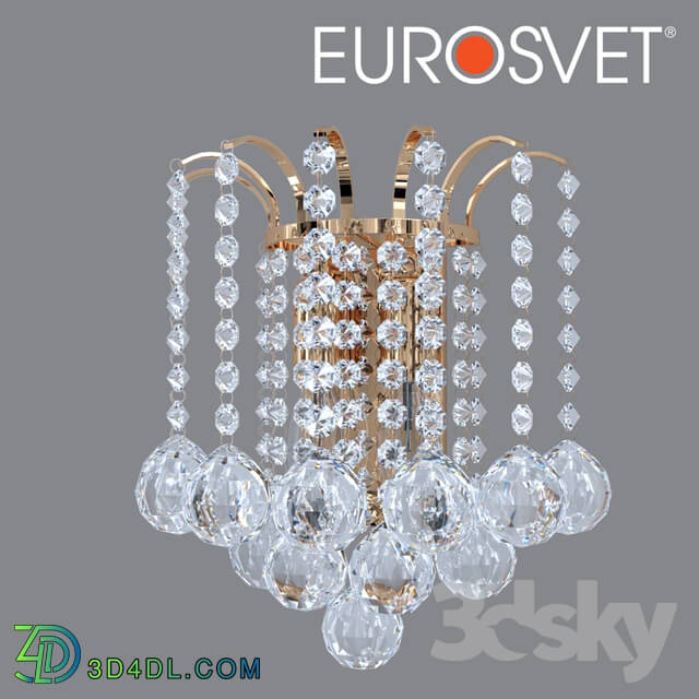 Wall light - OM Bra with crystal Eurosvet 3299_2 gold Ostiniya