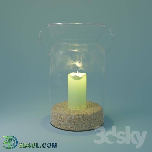 Other decorative objects - Glass bottle-candlestick