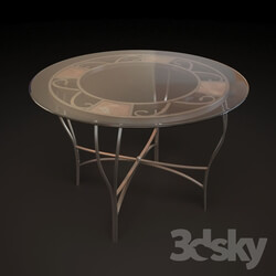 Table - Forged table with glass top 
