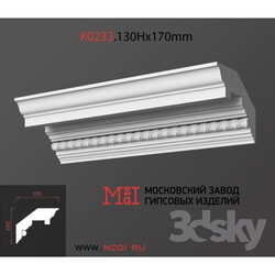 Decorative plaster - Cornices patterned plaster moldings K0233.130Nx170mm 