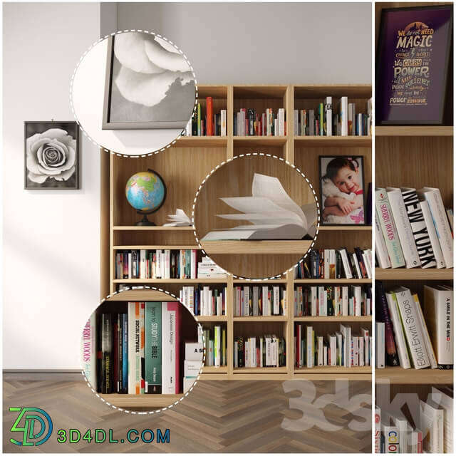 Wardrobe _ Display cabinets - Classic Book Shelf YK2