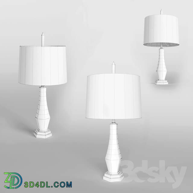 Table lamp - Stylized Chrome Brass Lamp