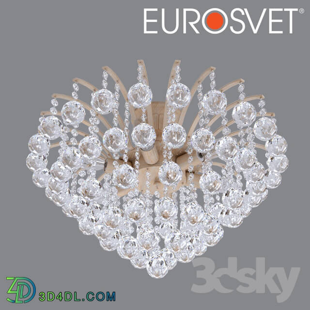 Ceiling light - OM Chandelier with crystal Eurosvet 3299_6 white with gold Ostiniya