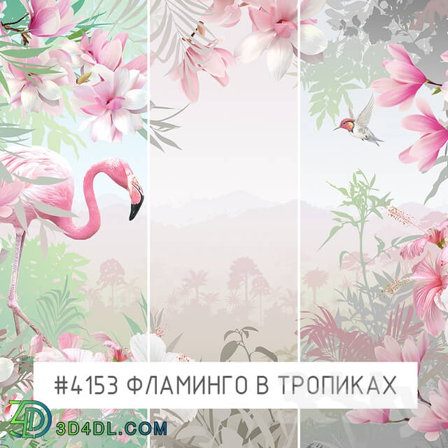 Wall covering - Creativille _ Wallpapers _ Framingo in tropics 4153