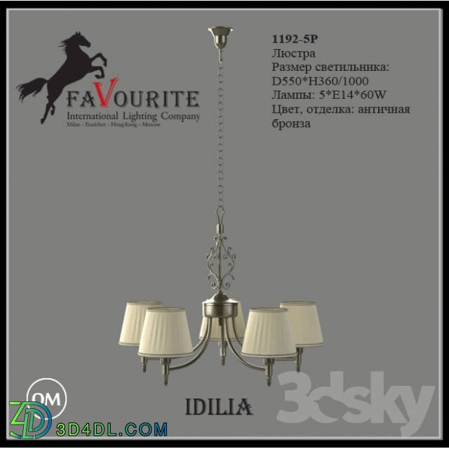 Ceiling light - Favourite 1192-5 light chandelier